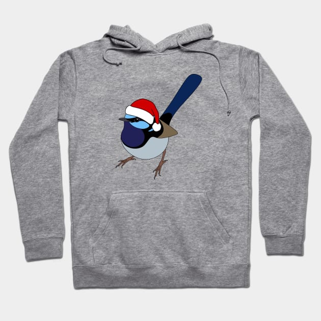 Superb Fairy Wren Christmas Hoodie by BinChickenBaby